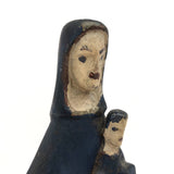 Wonderfully Primitive Carved Polychrome Folk Art Madonna with Baby Jesus
