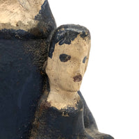 Wonderfully Primitive Carved Polychrome Folk Art Madonna with Baby Jesus