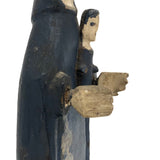Wonderfully Primitive Carved Polychrome Folk Art Madonna with Baby Jesus