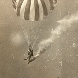 Parachuter Falling to Earth, Poignant Pair of Old Photos