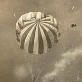 Parachuter Falling to Earth, Poignant Pair of Old Photos