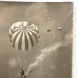 Parachuter Falling to Earth, Poignant Pair of Old Photos