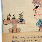 Living in Fear and Dread...Strange and Timely Naive Measles Drawing with Poem