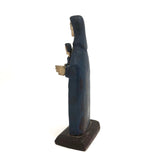 Wonderfully Primitive Carved Polychrome Folk Art Madonna with Baby Jesus