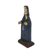 Wonderfully Primitive Carved Polychrome Folk Art Madonna with Baby Jesus