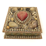 True Victorian Seashell Decorated Box with Heart (and Bright Pink Lining)