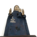 Wonderfully Primitive Carved Polychrome Folk Art Madonna with Baby Jesus