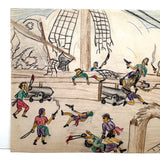 Pirate Battle with Guns and Swords! Excellent Vintage Kid Crayon Drawing + Bonus Pirate Ship Drawing