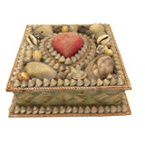 True Victorian Seashell Decorated Box with Heart (and Bright Pink Lining)
