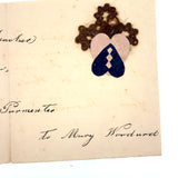 Hair Wreath and Cut Paper Heart for Mary Woodard, Kind Teacher, c. 1840s