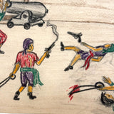 Pirate Battle with Guns and Swords! Excellent Vintage Kid Crayon Drawing + Bonus Pirate Ship Drawing
