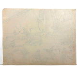 Pirate Battle with Guns and Swords! Excellent Vintage Kid Crayon Drawing + Bonus Pirate Ship Drawing