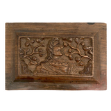 Antique Relief Carved Panel with Portrait in Profile