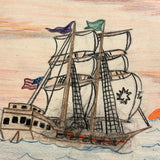 Pirate Battle with Guns and Swords! Excellent Vintage Kid Crayon Drawing + Bonus Pirate Ship Drawing