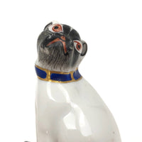 Meissen-esque Hand-painted Porcelain Pug