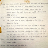 American Citizen 1952, Poignant Study Notebook Created in Prep for Citizenship Exam and Passed Along