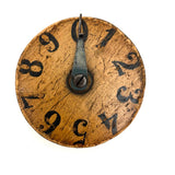 SOLD Unusual Early 19th C. Wooden Game Counter with Tin Pointers and Hand-painted Numbers