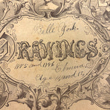 Belle York, Age 10-11, 1885-86 Sketchbook with Far-ranging Graphite Drawings, Elmira, NY