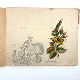 Belle York, Age 10-11, 1885-86 Sketchbook with Far-ranging Graphite Drawings, Elmira, NY