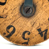 SOLD Unusual Early 19th C. Wooden Game Counter with Tin Pointers and Hand-painted Numbers