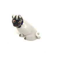 Meissen-esque Hand-painted Porcelain Pug