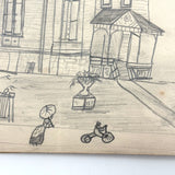 Belle York, Age 10-11, 1885-86 Sketchbook with Far-ranging Graphite Drawings, Elmira, NY