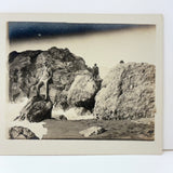 Men in Hats on Rocks and Lighthouse, Unusual and Super Cinematic Old RPPC