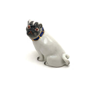 Meissen-esque Hand-painted Porcelain Pug