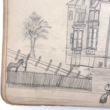 Belle York, Age 10-11, 1885-86 Sketchbook with Far-ranging Graphite Drawings, Elmira, NY