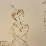 SOLD Heartily Yours, Charming Early 20th C. Hand-Drawn Valentine Postcard