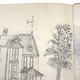 Belle York, Age 10-11, 1885-86 Sketchbook with Far-ranging Graphite Drawings, Elmira, NY