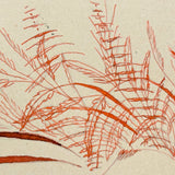 Spencerian Bird in Red Ink with Branch in Beak, 1896 Red Ink Drawing