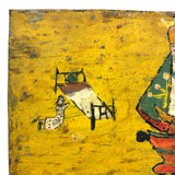 Kneeling Women in Polka Dots, Very Folky Masterpiece of an Ex Voto Retablo on Heavy Tin, 1944