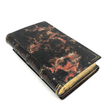 Wonderful 19th C. Tole Painted Double Sided Book Shaped Writing Box with Ink Wells