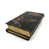 Wonderful 19th C. Tole Painted Double Sided Book Shaped Writing Box with Ink Wells