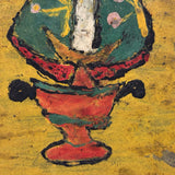 Kneeling Women in Polka Dots, Very Folky Masterpiece of an Ex Voto Retablo on Heavy Tin, 1944