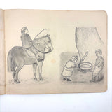 Belle York, Age 10-11, 1885-86 Sketchbook with Far-ranging Graphite Drawings, Elmira, NY