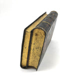 Wonderful 19th C. Tole Painted Double Sided Book Shaped Writing Box with Ink Wells