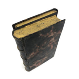 Wonderful 19th C. Tole Painted Double Sided Book Shaped Writing Box with Ink Wells