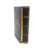 Wonderful 19th C. Tole Painted Double Sided Book Shaped Writing Box with Ink Wells