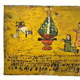 Kneeling Women in Polka Dots, Very Folky Masterpiece of an Ex Voto Retablo on Heavy Tin, 1944