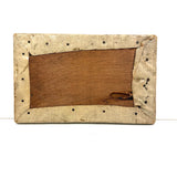 SOLD Archictectural Interior with Stove and Man in Blue, Wonderful Antique Oil on Waxed Canvas Painting