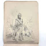 Belle York, Age 10-11, 1885-86 Sketchbook with Far-ranging Graphite Drawings, Elmira, NY