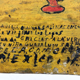 Kneeling Women in Polka Dots, Very Folky Masterpiece of an Ex Voto Retablo on Heavy Tin, 1944