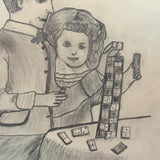 Belle York, Age 10-11, 1885-86 Sketchbook with Far-ranging Graphite Drawings, Elmira, NY