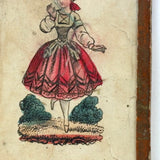 Lovely in Pink, Small c. 1830s Century Hand-colored Print Behind Glass (Box Lid?)