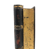 Wonderful 19th C. Tole Painted Double Sided Book Shaped Writing Box with Ink Wells