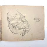 Belle York, Age 10-11, 1885-86 Sketchbook with Far-ranging Graphite Drawings, Elmira, NY