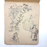 Belle York, Age 10-11, 1885-86 Sketchbook with Far-ranging Graphite Drawings, Elmira, NY