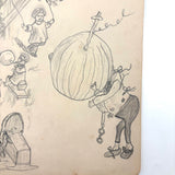 Belle York, Age 10-11, 1885-86 Sketchbook with Far-ranging Graphite Drawings, Elmira, NY